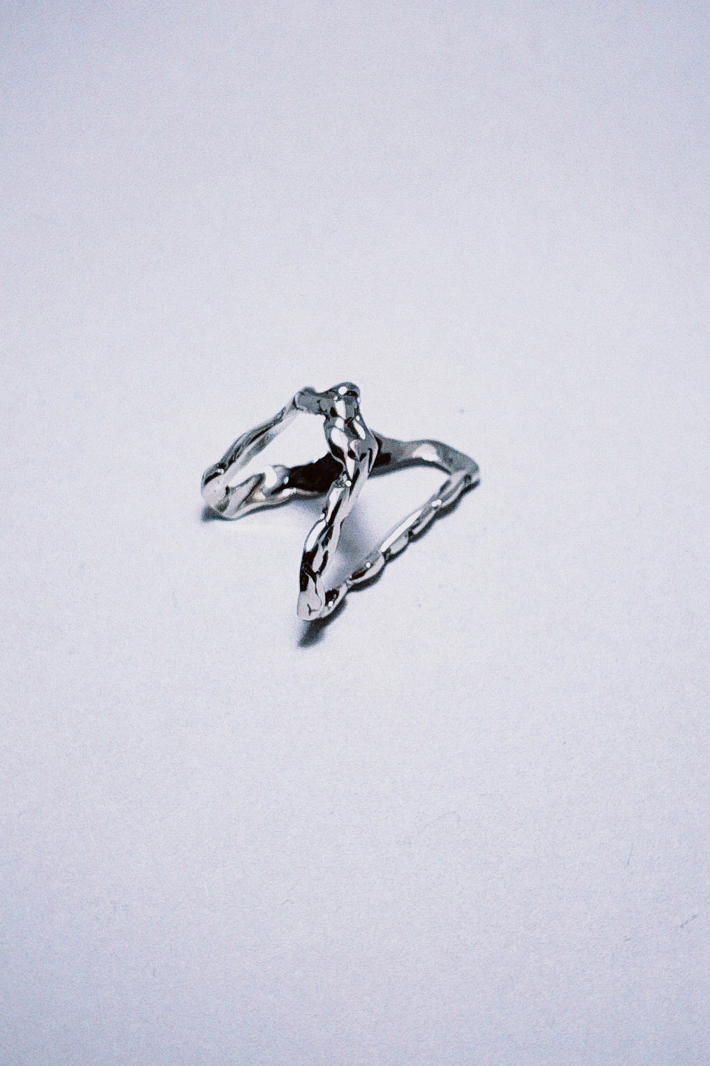 Molten Flow silver pleated ring
