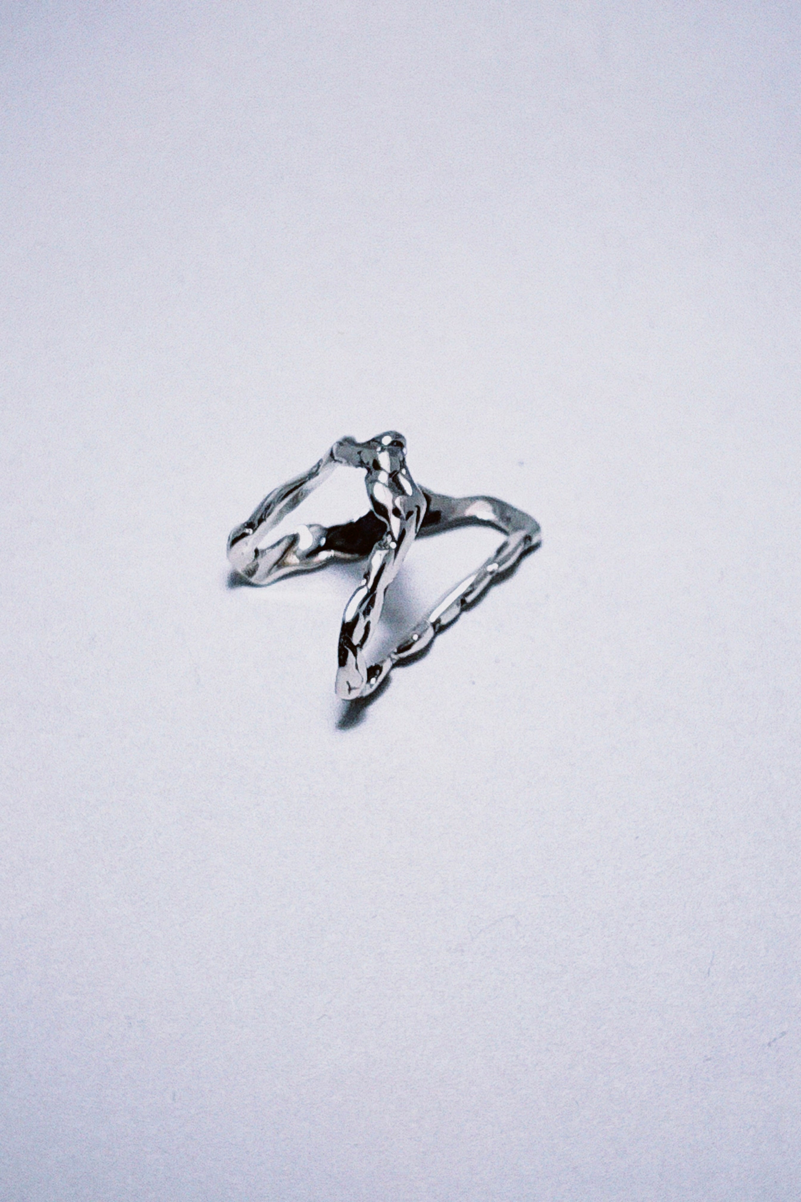Molten Flow silver pleated ring