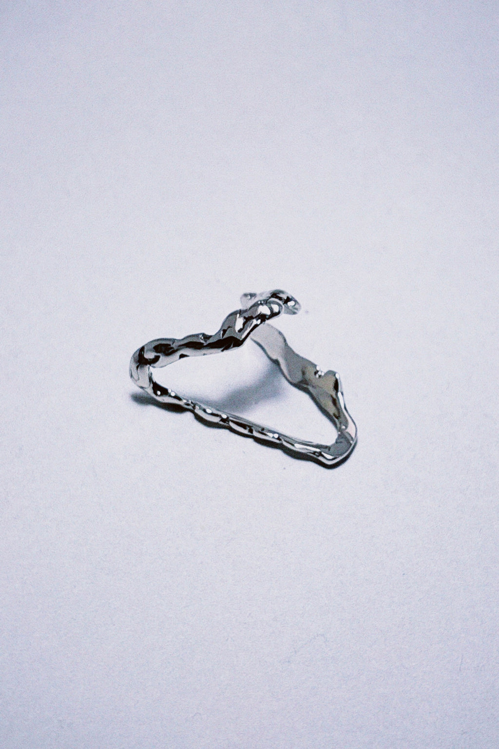 Molten Flow silver pleated ring