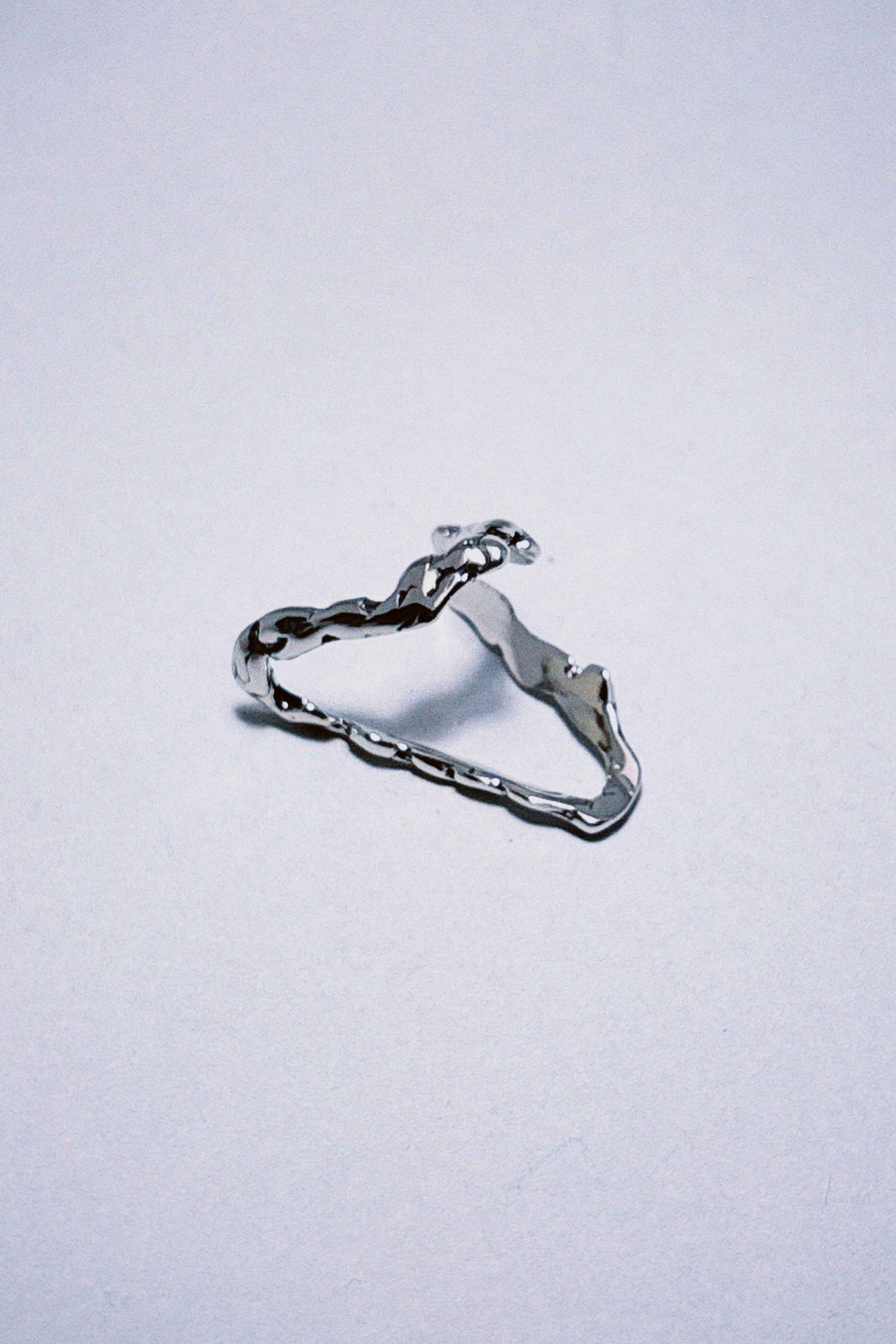 Molten Flow silver pleated ring