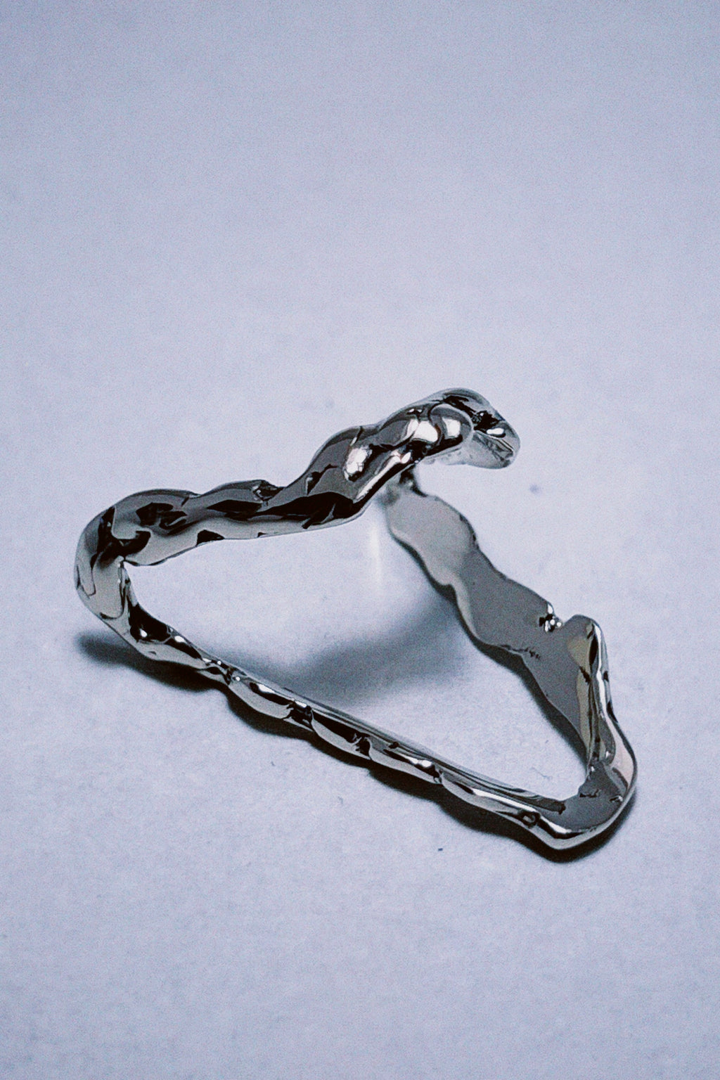 Molten Flow silver pleated ring