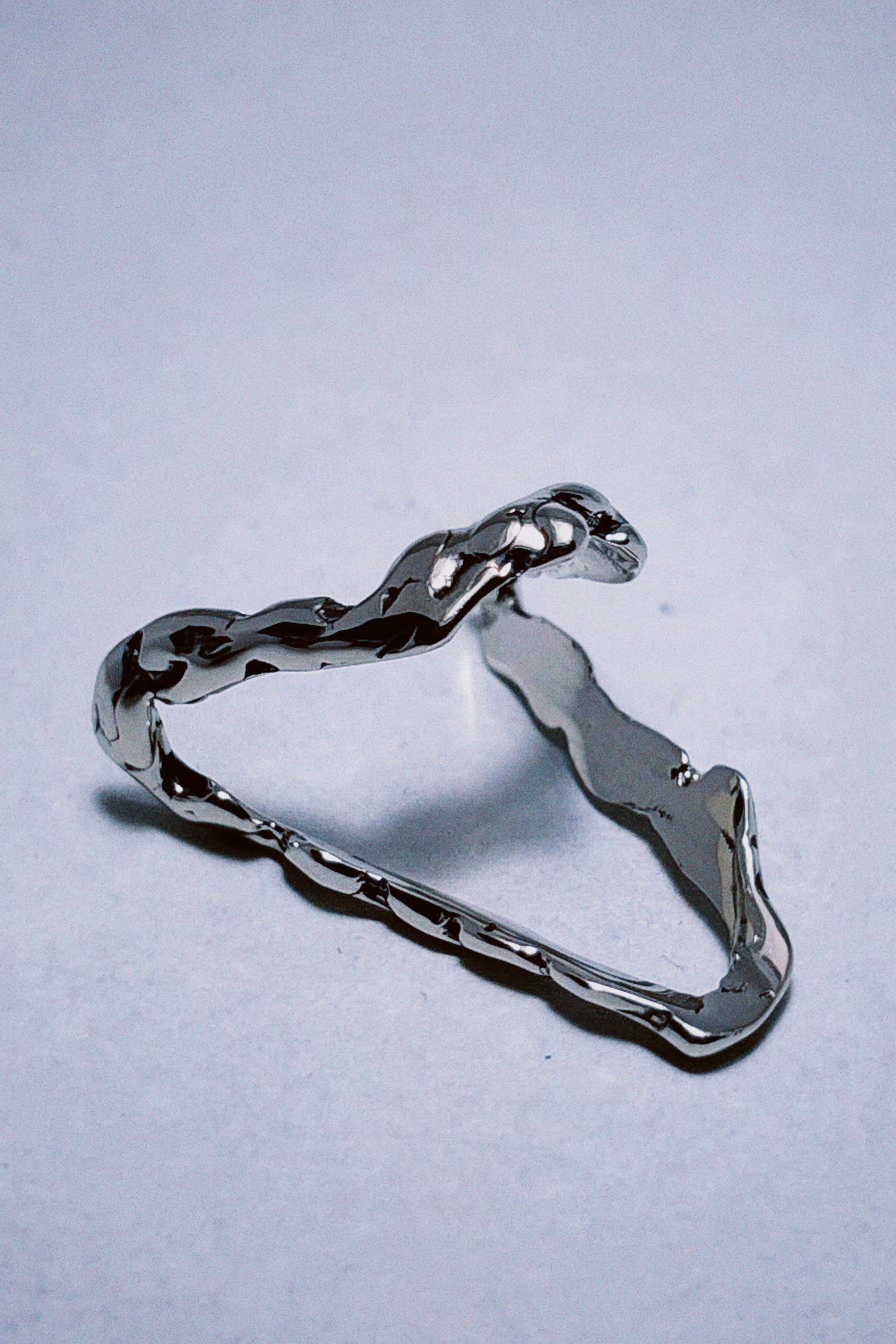 Molten Flow silver pleated ring