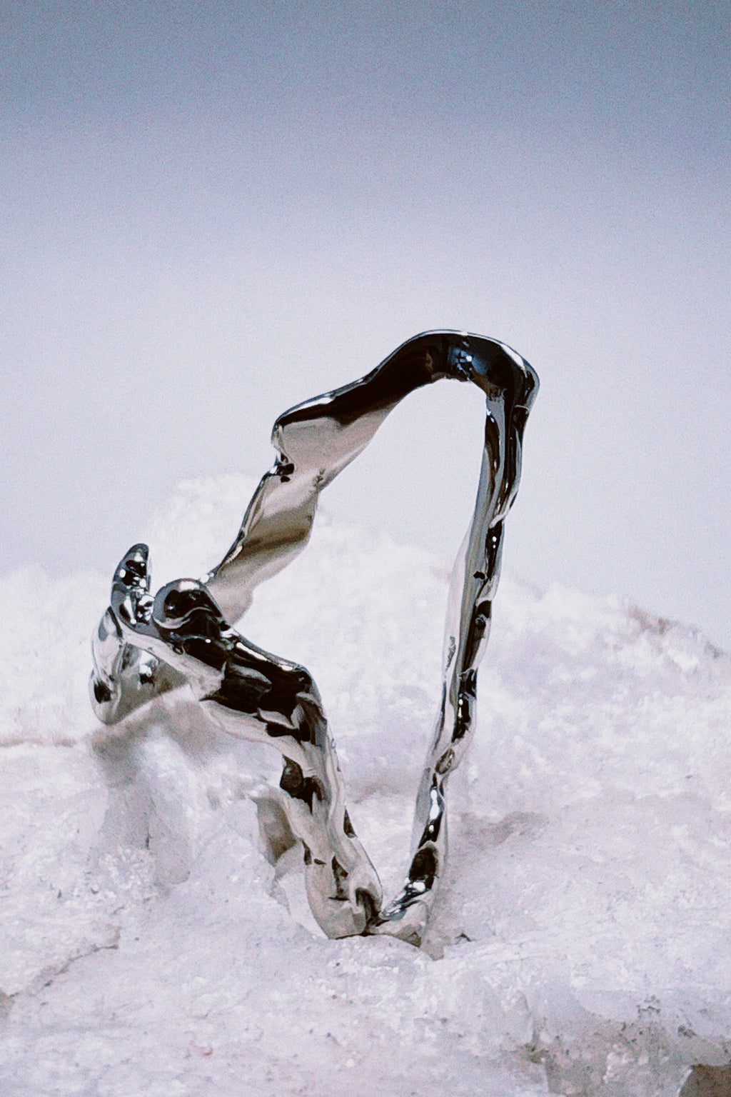 Molten Flow silver pleated ring