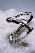Molten Flow silver pleated ring